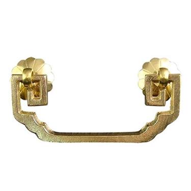 Imagem de Puxador de gaveta, puxador horizontal de cobre puro para estante de mesa, instalação simples, acessórios de ferragens de decoração de casa, bronze (latão)