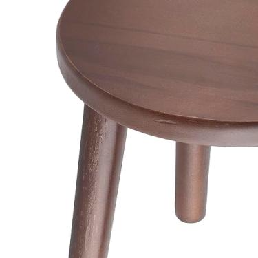 Imagem de Banca de Madeira Fofa para - Montagem DIY Banco Curto Criativo, Opções Redondas e Quadradas da Moda Em Nogueira e Acabamento de Madeira (Cor de nogueira redonda montada)