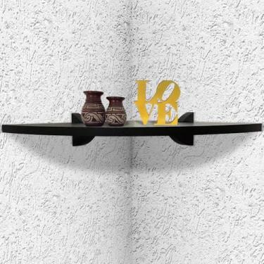Imagem de Prateleira de Parede de Canto Quinte para Decoração - preto