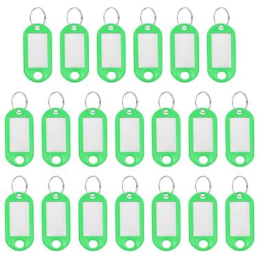 Imagem de YELARXI Etiquetas de chave de plástico com etiqueta de anel dividido identificadores de janela identificadores de chaveiro, 4,7 x 2 mm, adequado para bagagem de nome (20 peças, verde claro)