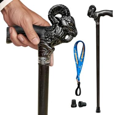 Imagem de Uoagain Bengala de madeira esculpida à mão, ultraleve, suporta até 226 kg, bengala de caminhada para homens e mulheres, bengala de madeira maciça de alta qualidade para idosos com 3 pontas para uso