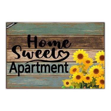 Imagem de AZNWXY Tapete de porta Welcome Home Sweet Apartment Capacho de porta 60 cm x 40 cm tapetes engraçados tapetes de cozinha capacho para entrada