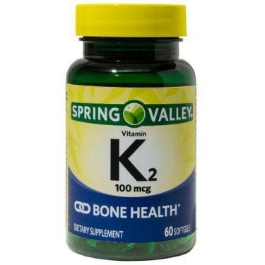 Imagem de Suplemento de vitamina K2 Spring Valley 100mcg 60 cápsulas gelatinosas