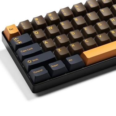 Imagem de GMKWTL Conjunto de teclas PBT XVX Double Shot PBT 216 teclas, teclas personalizadas de perfil cereja, teclas translúcidas de jade compatíveis com teclado mecânico 61/64/68/84/87/100/104/108 ANSI e ISO