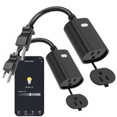 Imagem de Eva's Light Plugue Inteligente Externo Wifi, Plugue Dimmer Inteligente, Tomada Regulável À Prova D'Água Ip65, Plugues Wi-Fi de 2,4 Ghz, Funciona com Alexa E Google Assistant, Sem Necessidade de Hub, M