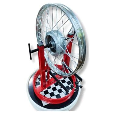 Imagem de Alinhador de Roda Raiada De Motos Vermelha Universal.