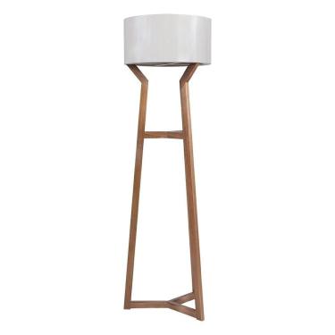 Imagem de Luminária de Piso Texas com Madeira Maciça e Mdf Cinza  Cinza