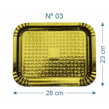 Imagem de 10 Bandeja de Bolo Salgado Laminado Dourado Nº3 - AAZ
