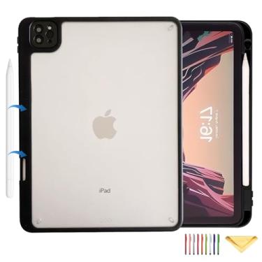 Imagem de UUcovers Capa para iPad Pro de 11 polegadas M5/M4 (2025/2024) com suporte para lápis, suporta Pencil Pro e Pencil (USB-C), acessório magnético translúcido macio TPU traseiro à prova de choque