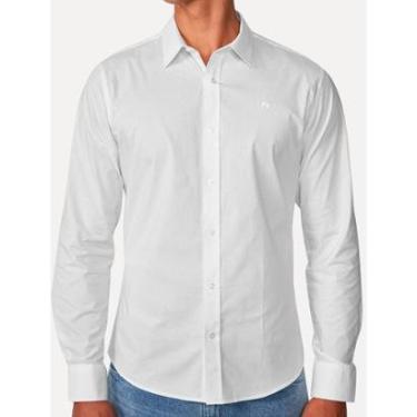 Imagem de Camisa Colcci Masculina Slim Fit Básica Logo Branca-Masculino