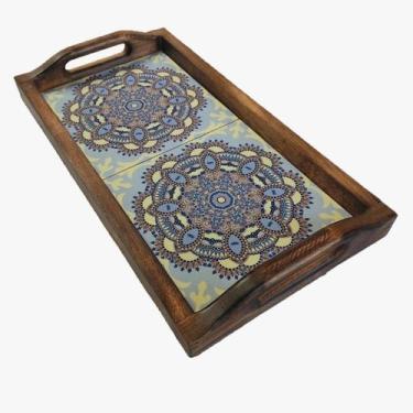 Imagem de Bandeja Café da Manhã Grande com 2 azulejos - Estilo Rústico