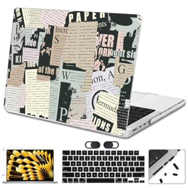 Imagem de Seanai Compatível com MacBook Pro 16 polegadas 2024-2021 M4 M3 Pro/Max Chip M4 A3403 A3186 M3 A2991 M2 A2780 M1 A2485, capa rígida estampada, capa de teclado, protetor de tela, emenda de jornais