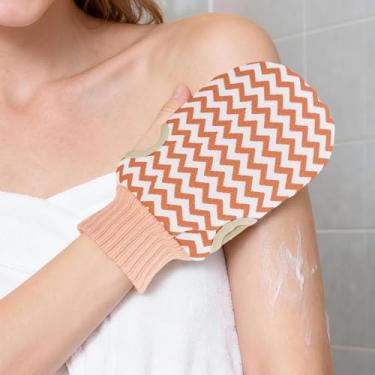 Imagem de Luva esfoliante de banho para esfregar o corpo, macia e suave, perfeita para limpeza profunda e relaxamento, luva de chuveiro para todos os tipos de pele