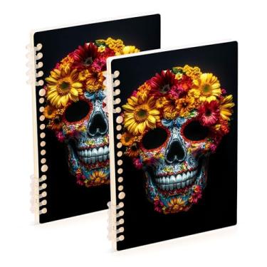 Imagem de Burbuja Cadernos com nome, papel pautado universitário A5 com 60 folhas, fichário para escritório, 2 unidades