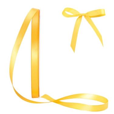Imagem de HYSSINOWRAP Fita de cetim decorativa para embrulho de presente, 2,5 cm de largura, várias cores disponíveis (052-amarelo, 3/20.3 cm)