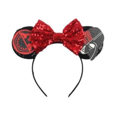 Imagem de Tiara De Orelhas De Rato Da Disney Com Laço De Lantejoulas Para Menina