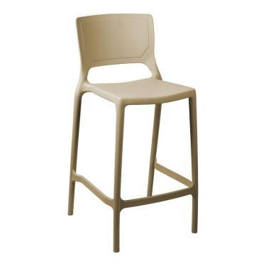 Imagem de Banqueta Alta Para Bancada E Cozinha Areia Empilhável Urano Em Polipropileno