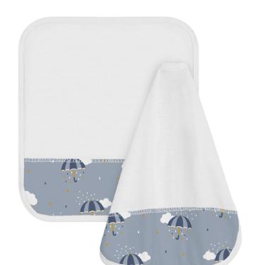 Imagem de Toalhinha de Boca Tecebem Baby Malha 02 Peças Kinder Zoe 30cmx34cm Cinza