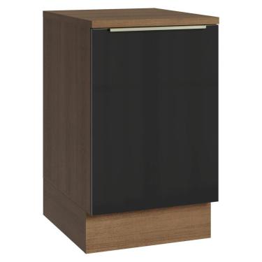 Imagem de Balcão De Cozinha 50 Cm 1 Porta Rustic/preto Lux Madesa Rustic/preto