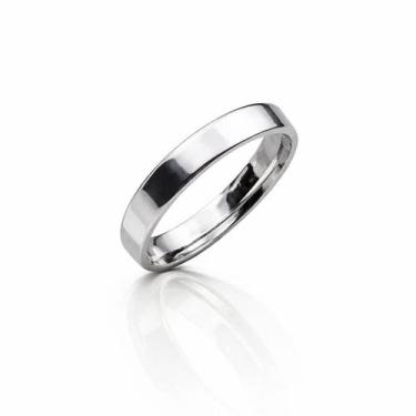 Imagem de Aliança Namoro Quadrada Banhado a Prata 925 TAMANHO:25 - WORK SEMIJOIA