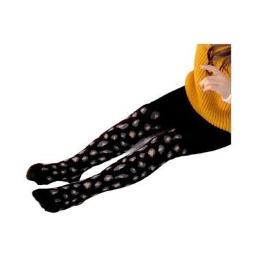 Imagem de Meias De Algodão Com Estampa De Leopardo Para Meninas, Outono Inverno,