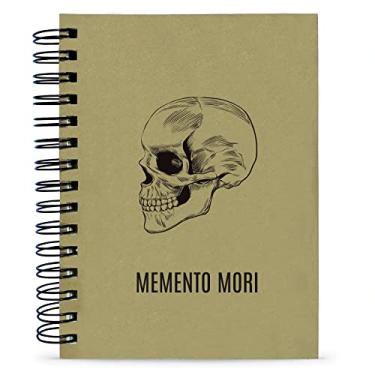 Imagem de Caderno "Memento Mori" Capa Caveira, Miolo Com Citações, 125 Fls, Capa Dura, 15x21cm