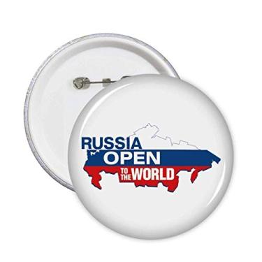 Imagem de Rússia Open to The World Flag Map Pins Badge Button Emblem Decoração Acessório 5 peças