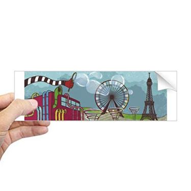 Imagem de DIYthinker Kursaal Park França Torre Eiffel Adesivo retangular para notebook decalque de janela