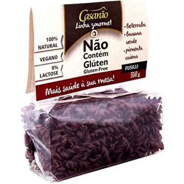 Imagem de Macarrão de Arroz com Beterraba e Banana Fusilli Sem Glúten Casarão 300g