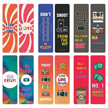 Imagem de Marcadores de livro I am a Photographer (pacote com 12) – Conjunto de cartas inspiradoras diárias – Cortador de página de livro interessante – Ótimo presente para fotógrafos e aspirantes a fotógrafos