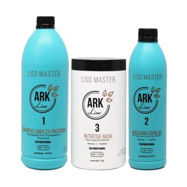 Imagem de Kit Progressiva Master - Shampoo, Tratamento e Máscara (1L) - Ark line