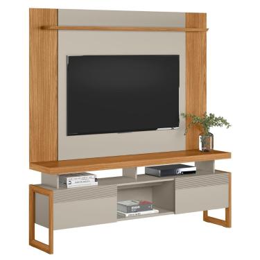 Imagem de Painel Tv 55 Pol Lana E Rack 180cm Agata Nature/off Flex L06 - Mpozenato
