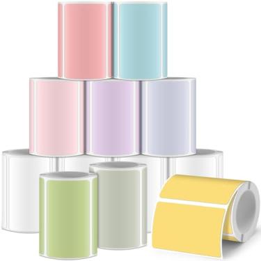 Imagem de Ctosree 12 rolos de etiquetas de impressora de papel térmico à prova d'água adesivos de etiquetas térmicas compatíveis com impressora Phomemo M110 M221 M220 M120 M200 M110s (cores Macaron, 3,5 x 4,9