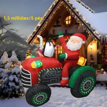 Imagem de Veículo Inflável De Natal Em Estilo Cartoon Para Decorações De Jardim 