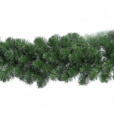 Imagem de Festão Aramado Natal Galhos Grosso Ramificado Verde Decoração Natalina Enfeite (2,300 Galhos 2,7m Extenso)