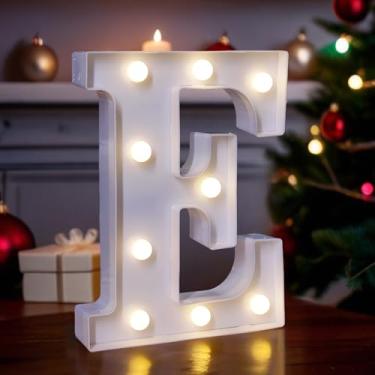 Imagem de TEHIBIEN Letras de letreiro iluminadas por LED, luzes de LED decorativas alimentadas por bateria, letras iluminadas do alfabeto para festa de aniversário de casamento, lâmpada de feriado ou decoração