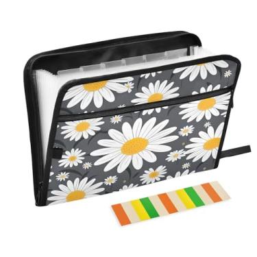 Imagem de Wassud Magritte branco (2) 13 bolsos organizador de arquivos sanfonado pastas expansíveis com abas e adesivos, organizador de pastas de documentos de recibo de papel tamanho carta A4 para viagens de