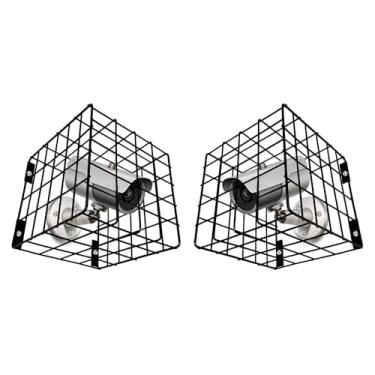 Imagem de Kit com 2 Grades de Proteção Tipo Gaiola para Câmera de Segurança CFTV Aço Reforçado, Pintura Eletrostática Preta Fosca 17×17×18,5 cm