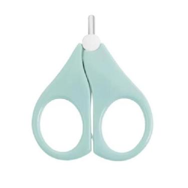 Imagem de Tesoura Infantil Para Bebê Com Trava Segurança - Topmixshop, Azul