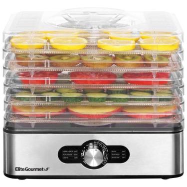 Imagem de Desidratador de Alimentos com 5 Bandejas, Painel Digital de Controle, 110v, ELITE GOURMET EFD3321, Prateado