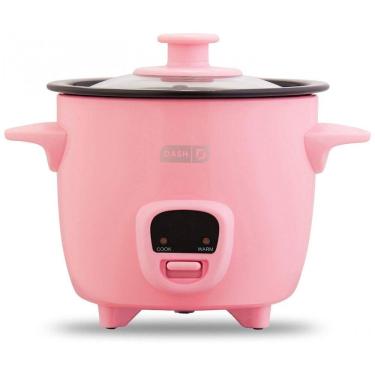 Imagem de Mini Panela de Arroz Elétrica 1L com Função de Manter Aquecido, 200W, 110v, DASH DRCM200GBPK04, Rosa