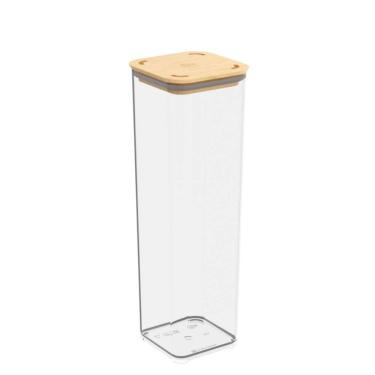 Imagem de Pote Hermético Cristal com Tampa em Bambu 1,8L, linha Modo Coza