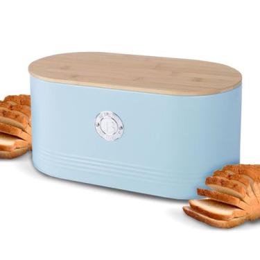 Imagem de Porta Pão -caixa Pão -armário Vintage -lancheira Metal Azul - Dolce Ho