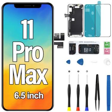 Imagem de Substituição de tela para iPhone 11 Pro Max com alto-falante de fone de ouvido, tela LCD, tela sensível ao toque, digitalizador, montagem completa, kits de ferramentas de reparo de sensor de luz