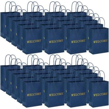 Imagem de Sacos de presente Jexine Welcome 100 peças de papel Kraft 15 x 8 x 20,