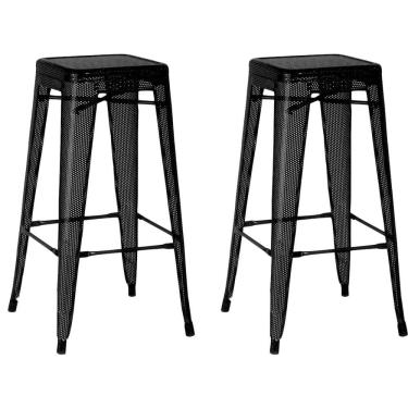 Imagem de Kit 4 Banquetas Altas ANM6930B Iron Tolix Titan Anima Office Vazada Preto Base Metal