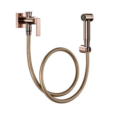 Imagem de Ducha Higiênica Docol Stillo 823730 Com Registro E Derivação Cobre Polido