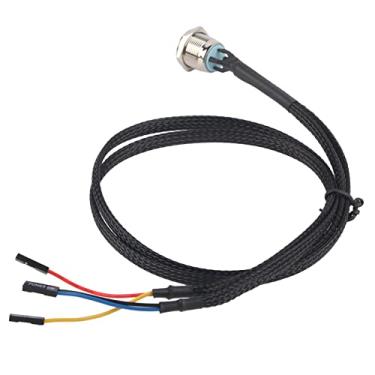 Imagem de Interruptor De Host De Computador, Botão De Energia LED De Metal Vermelho E Azul 2 Opções De Luz Interruptor De Caixa De PC De Mesa Com Cabo De Extensão De 60 Cm(Vermelho)