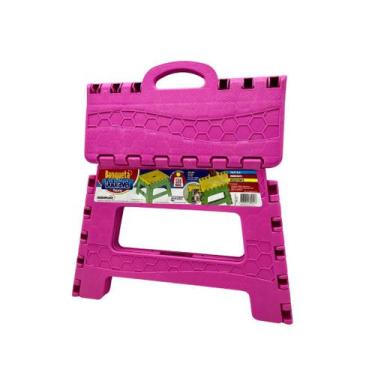 Imagem de Mini banqueta de plastico dobrável pequena - suporta ate 90kg - 901 - 