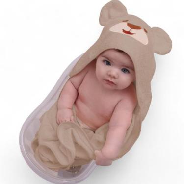 Imagem de Toalha de Banho Bordada com Capuz para Bebê - AVM Enxovais, Urso Bege